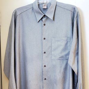 Pronto Uomo Firenze Dress Shirt Mens Size XLT Large Button-Up Italy White/Black